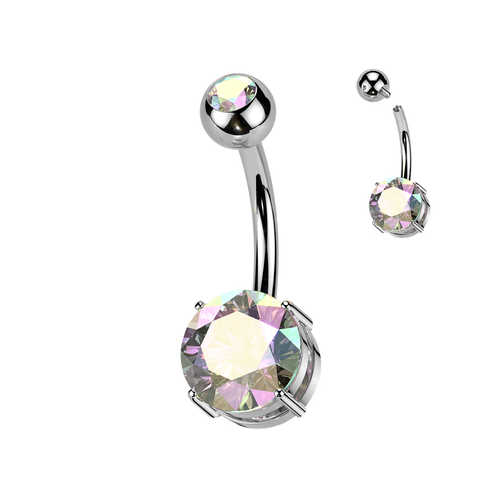 Titanium Gem Belly Ring – 8mm Bottom Bead