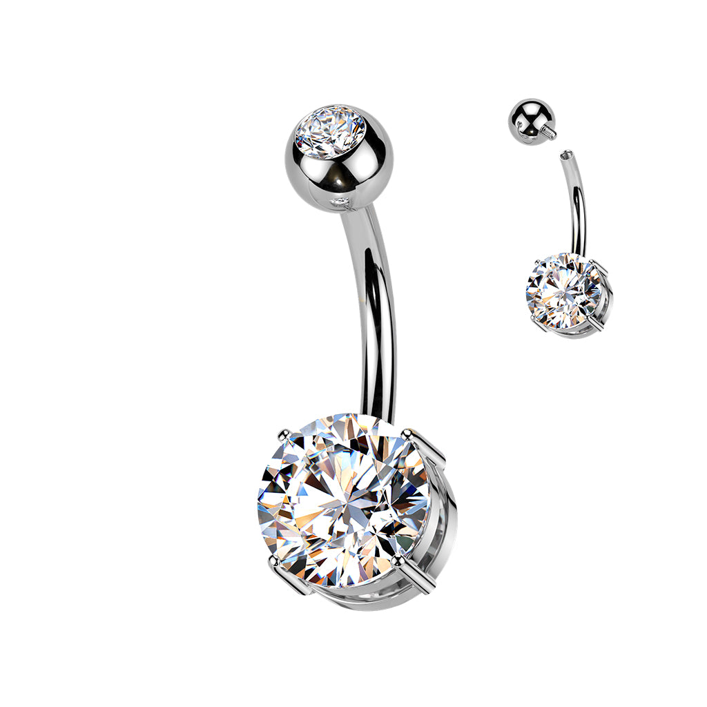 Titanium Gem Belly Ring – 8mm Bottom Bead