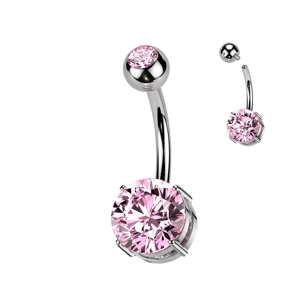 Titanium Gem Belly Ring – 8mm Bottom Bead