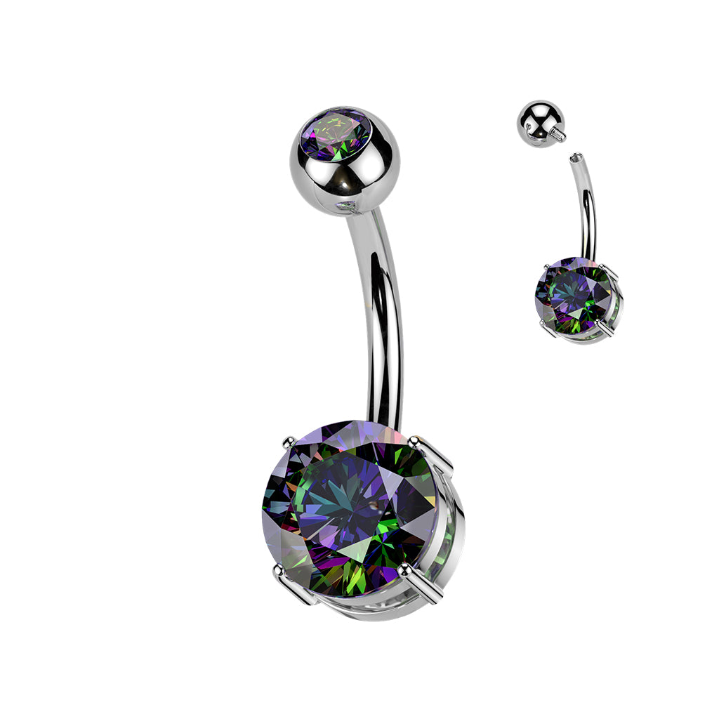 Titanium Gem Belly Ring – 8mm Bottom Bead