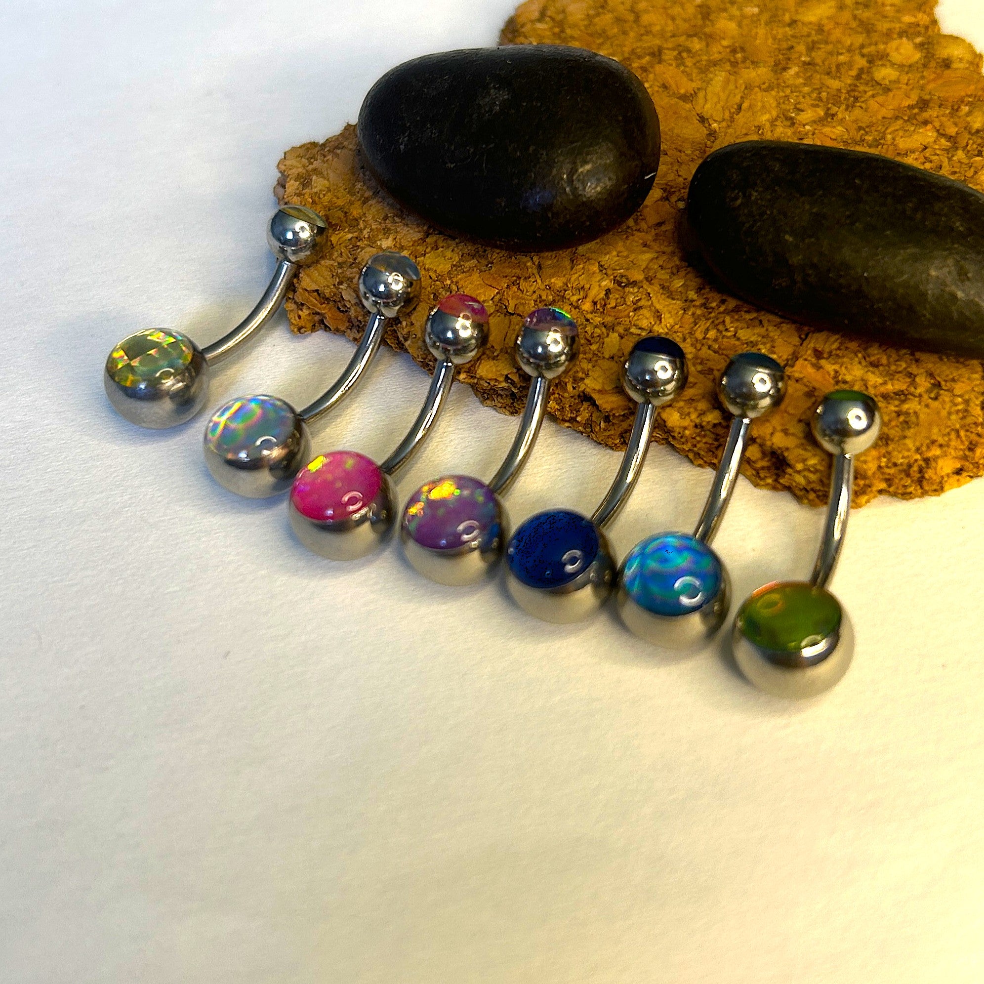 Pink Holographic Belly Ring