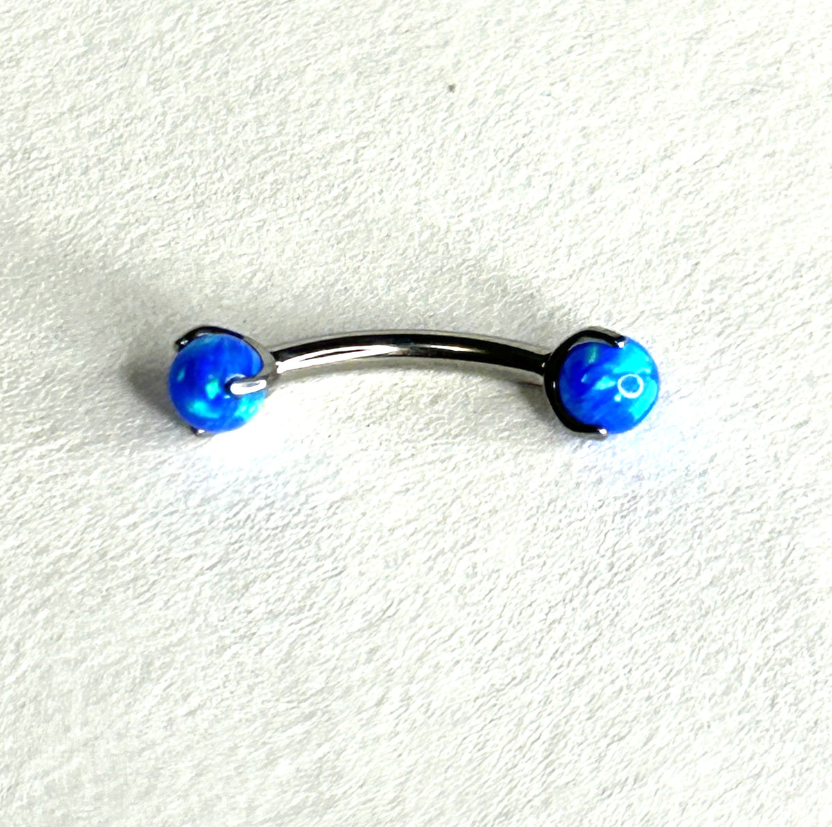 Titanium 16g Opal Claw-Set Curved Barbell