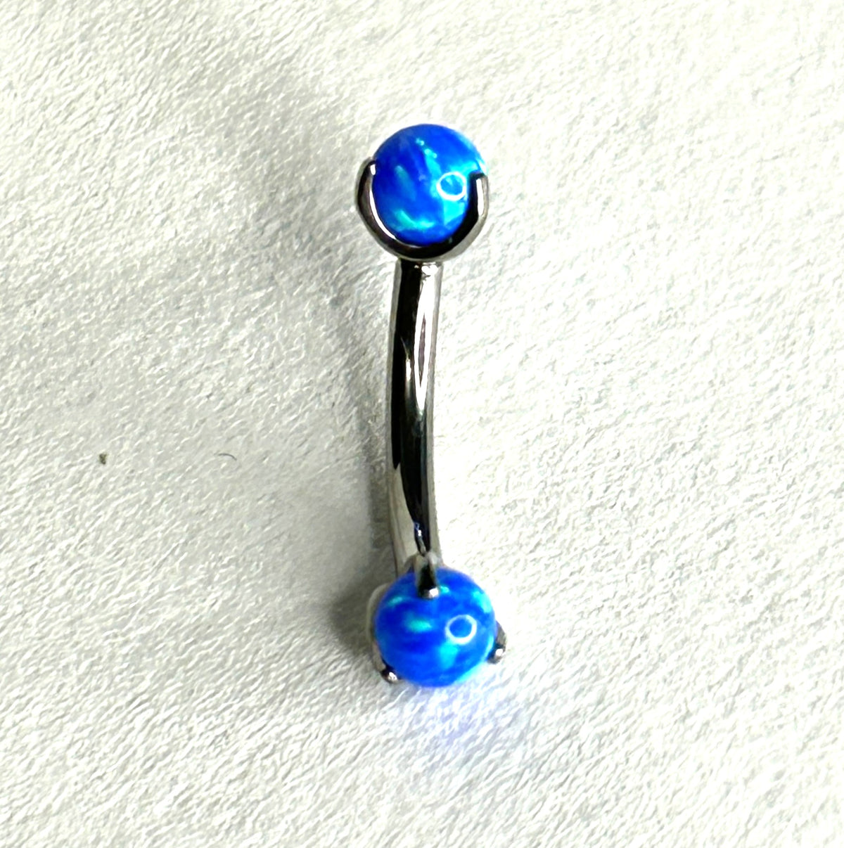 Titanium 16g Opal Claw-Set Curved Barbell
