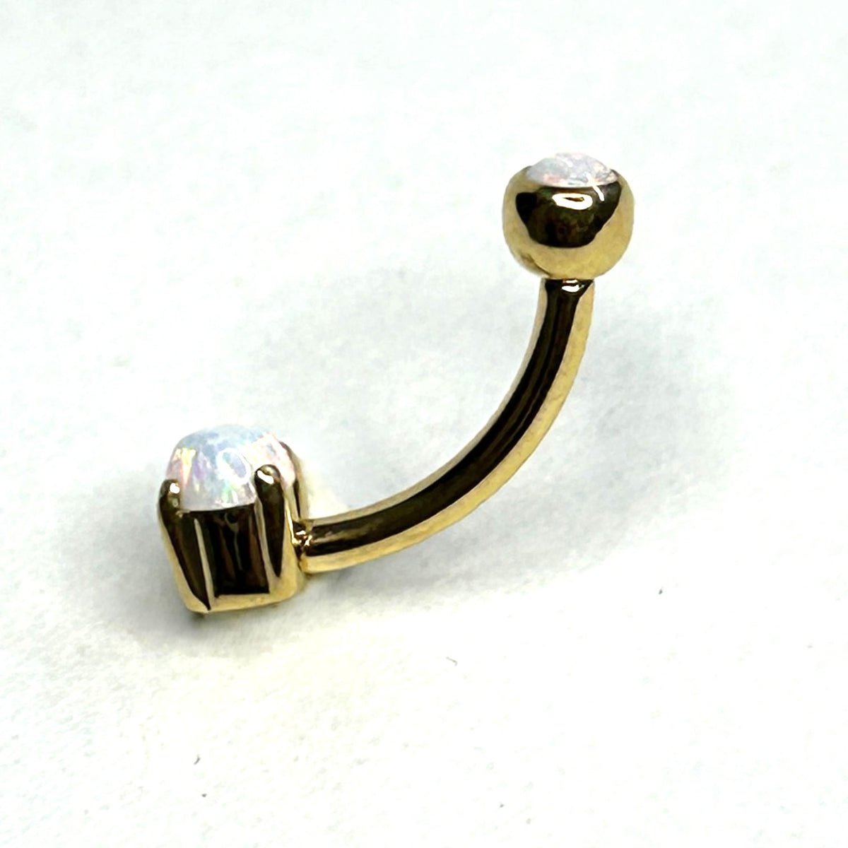 16g Flat Bottom Opal Curved Barbell