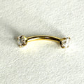 Titanium 16g Crystal Claw-Set Curved Barbell