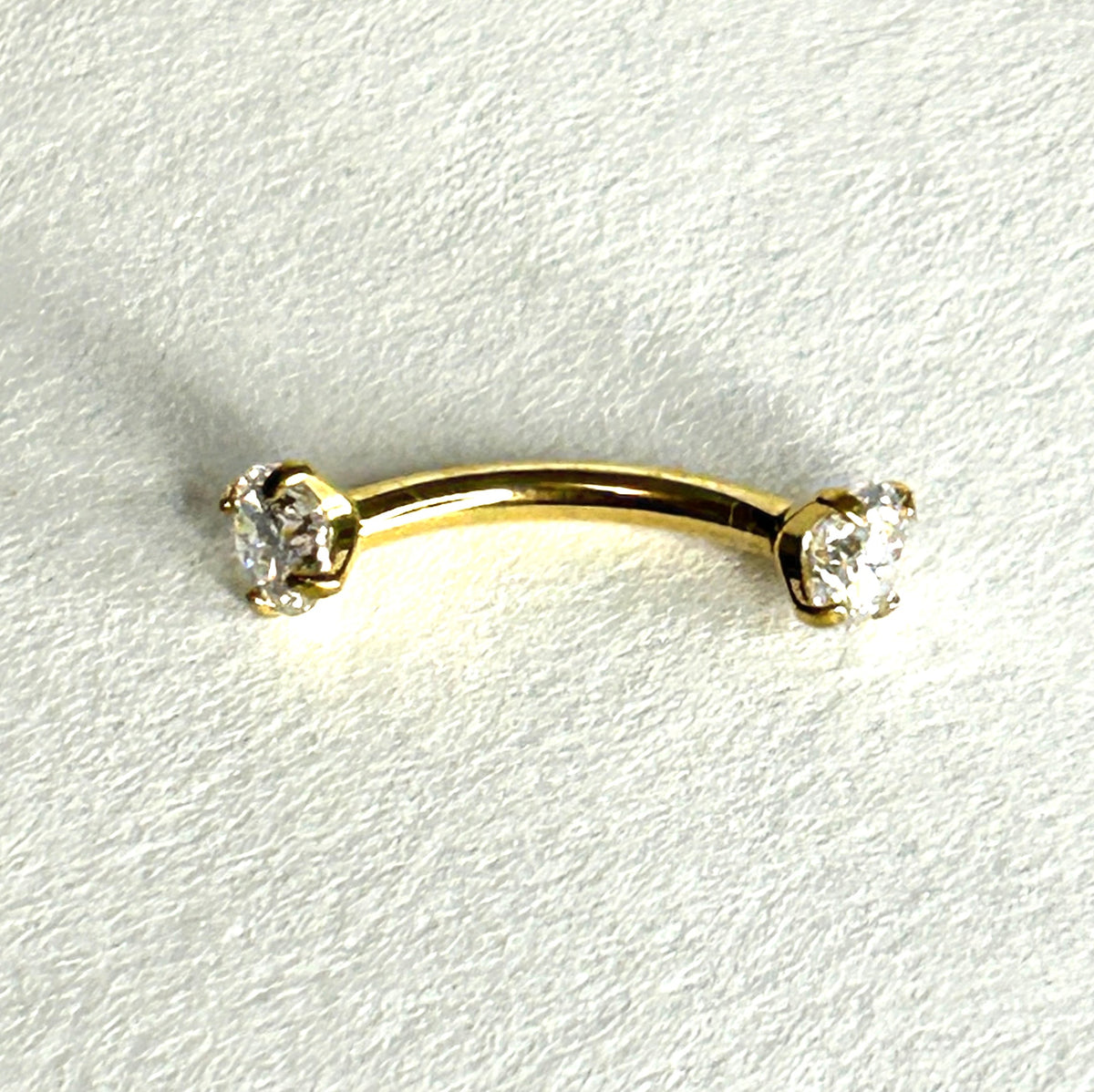 Titanium 16g Crystal Claw-Set Curved Barbell