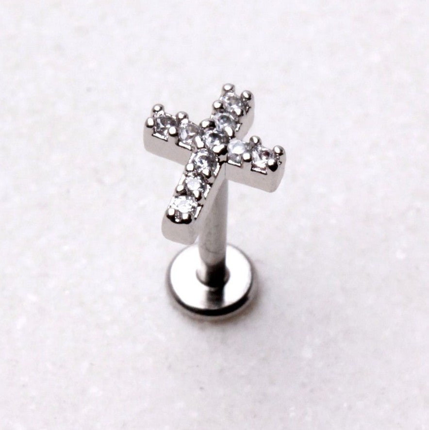 16g Crystal Cross Flat Back Stud – 8mm