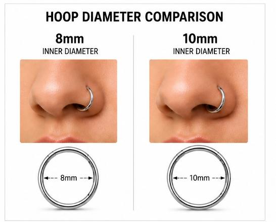 Steel clicker nose hoops