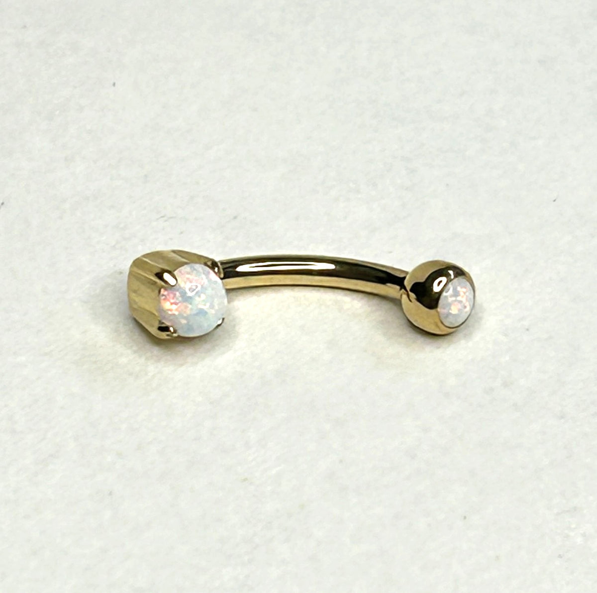 16g Flat Bottom Opal Curved Barbell