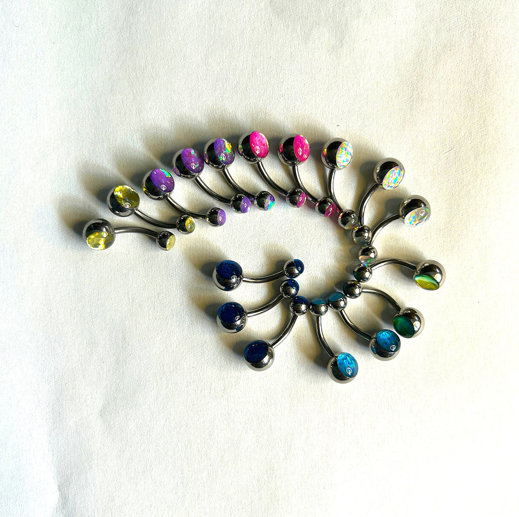 Purple Holographic Belly Ring