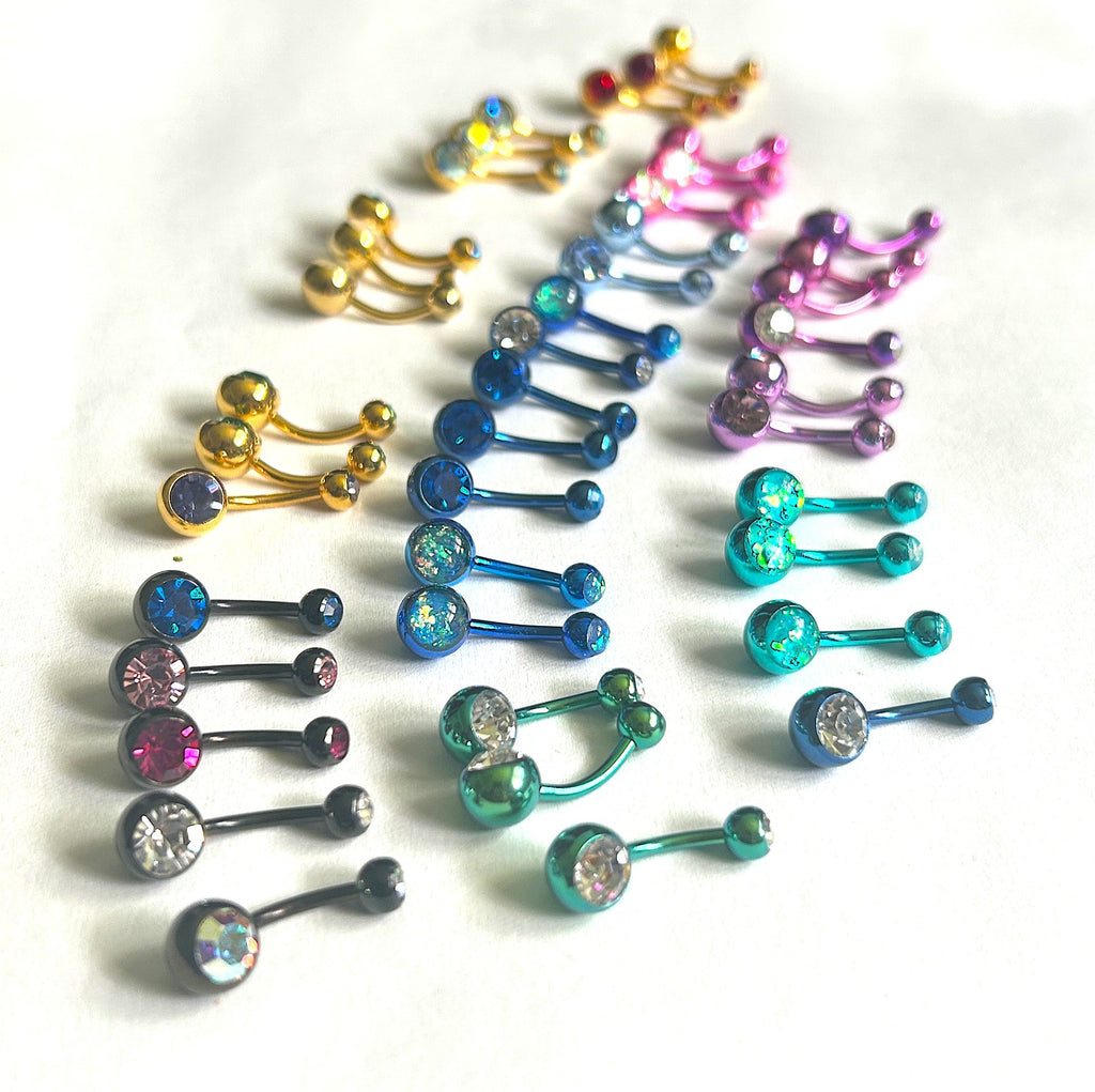 Gold & Aurora AB Anodized Belly Ring