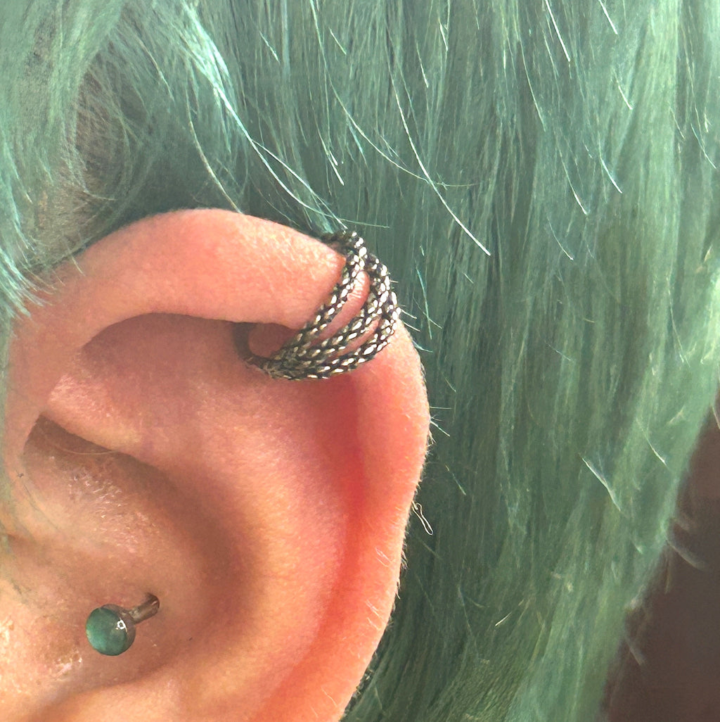 316L Steel 16g Triple Snake Skin Clicker